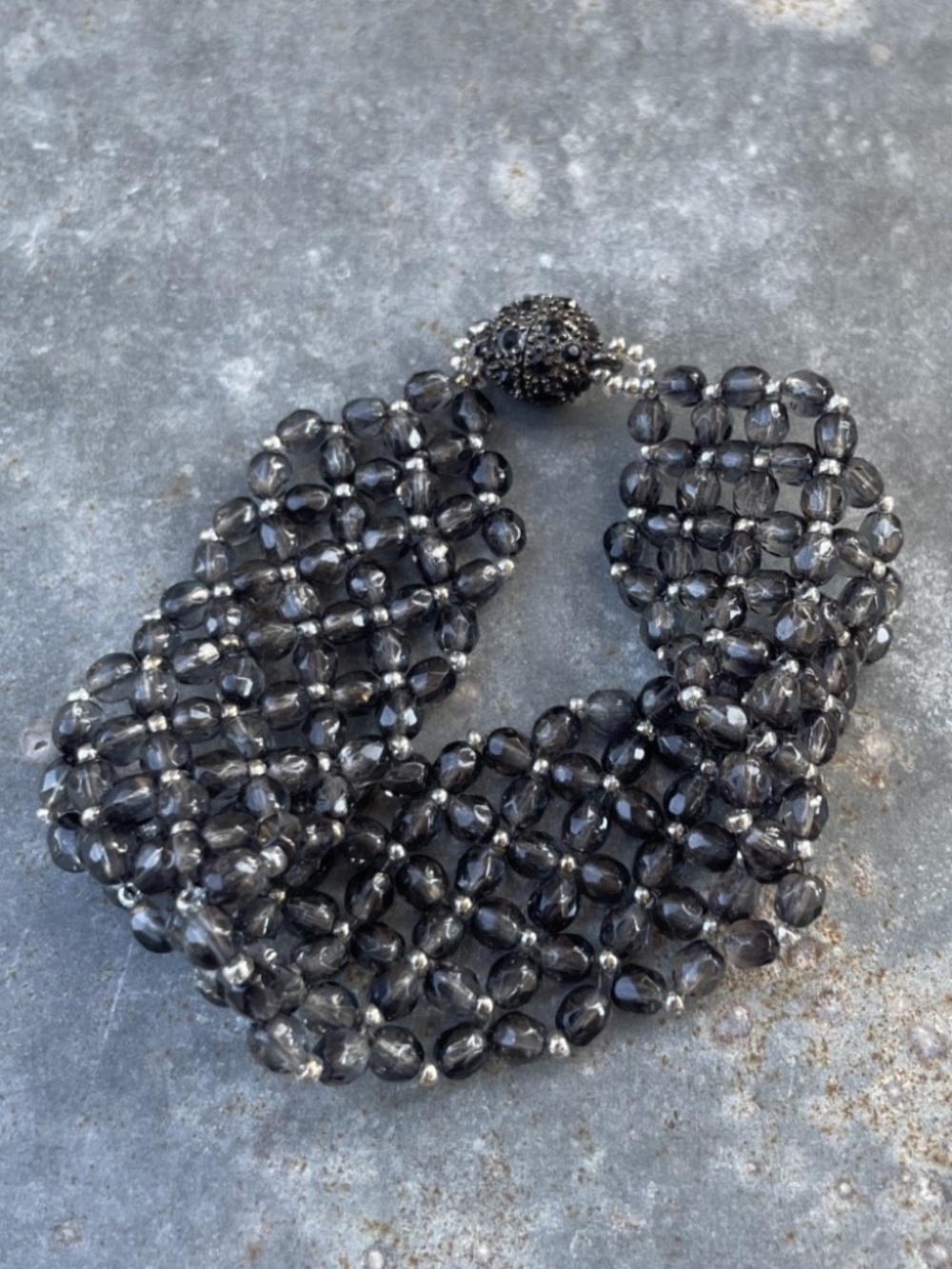 Gray Beaded Bracelet
